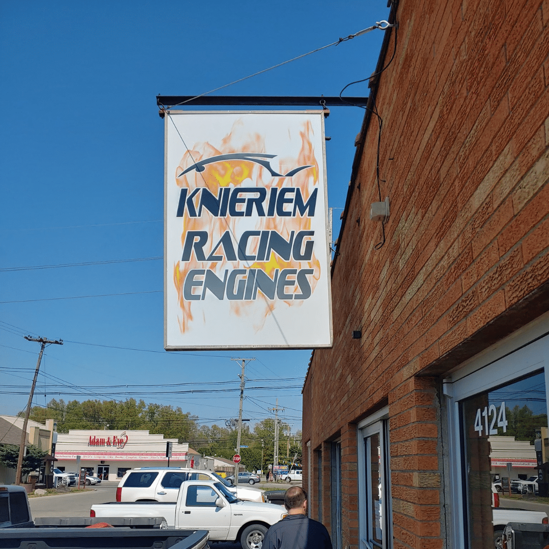 Knierien Racing store sign